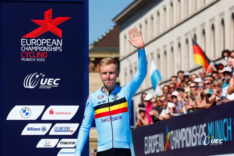 European Championships Munich 2022 - 2022 UEC Road Elite European Championships - Men's Road Race - 14/08/2022 - Tim Merlier (BEL) - photo Luca Bettini/UEC/SprintCyclingAgency?2022